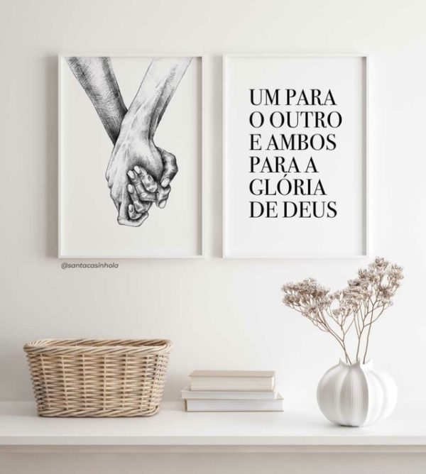 Conjunto de 2 Quadros Decorativos - Ambos para Glória de Deus
